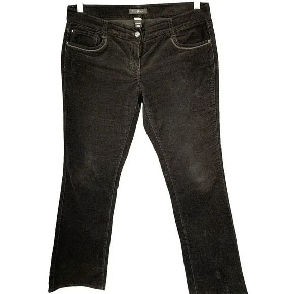 White House Black Market Sleek Bootcut Corduroy Pants Stretchy Size 10R Black - Picture 2 of 16